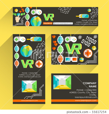 Vector ready design template with virtual reality Vector ready design template with virtual reality 33817254