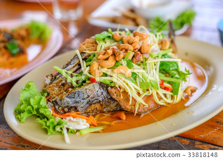 Deep fried Snake-head fish with Mixed Herb Deep fried Snake-head fish with Mixed Herb 33818148