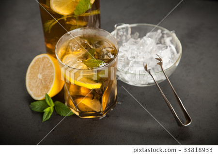 Ice tea with lemon and mint Ice tea with lemon and mint 33818933