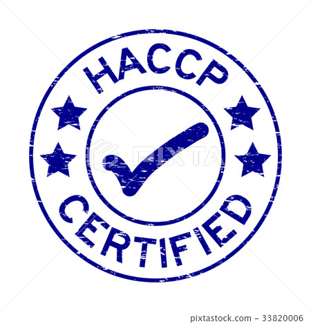 Grunge blue HACCP rubber stamp 33820006