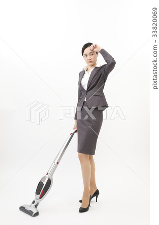 女商人清潔女商人婦女白色後面全長 33820069