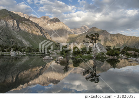 Tranquil Kulikalon lake as mirrow Tranquil Kulikalon lake as mirrow 33820353
