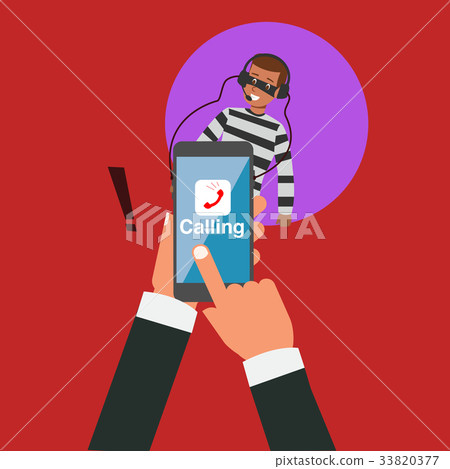 Business hand calling with online hacker Business hand calling with online hacker 33820377