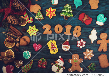 Gingerbreads for new 2018 years 33820529