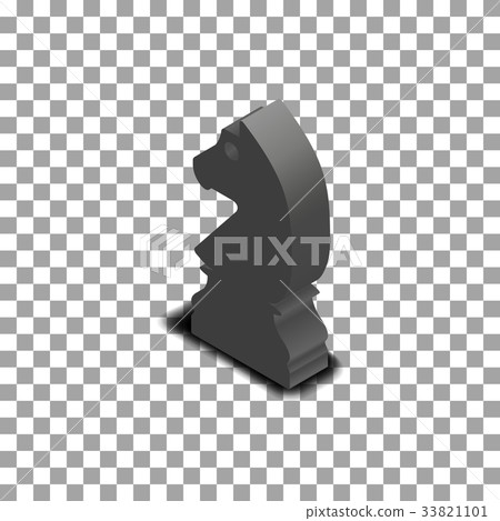 Black horse chess piece isometric, vector  33821101