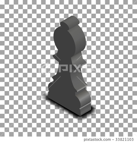 Black chess piece bishop isometric, vector  33821103
