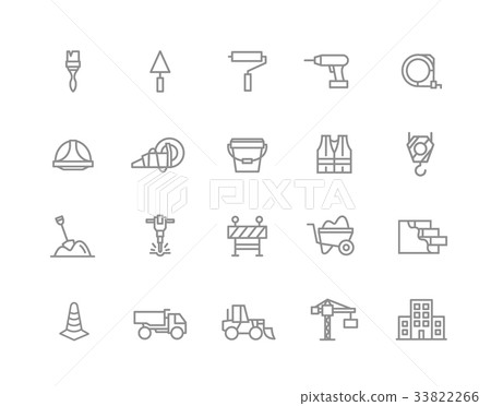 Set of vector construction and repair line icons - Stock Illustration ...