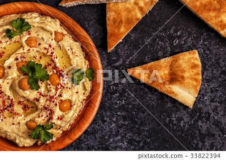 Classic hummus on the plate. Classic hummus on the plate. 33822394