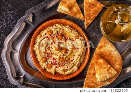 Classic hummus on the plate. Classic hummus on the plate. 33822395