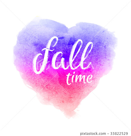 Fall time. Greeting card with hand lettering text 33822529