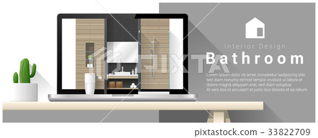 Modern bathroom interior design background - Stock Illustration ...
