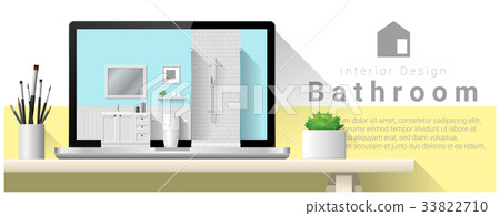 Modern bathroom interior design background - Stock Illustration ...