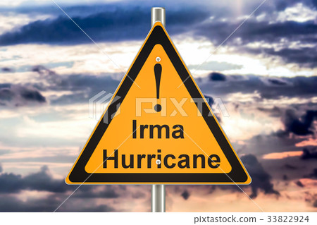 Hurricane Irma road sign concept, 3D rendering Hurricane Irma road sign concept, 3D rendering 33822924