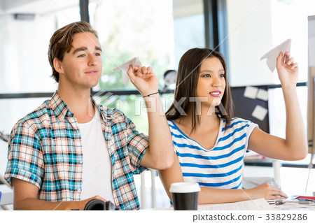 Two office workers at the desk 33829286