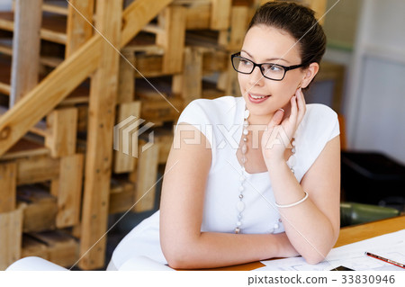 Young woman architect in office Young woman architect in office 33830946