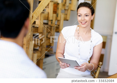 Successful young business executives meeting at the office 33832084