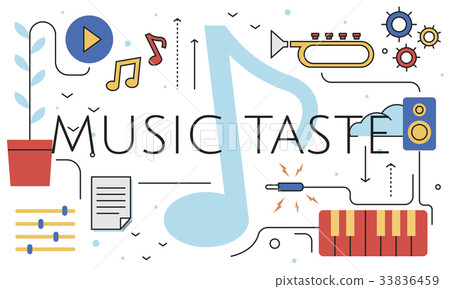 Music Taste Passion Lifestyle Word Graphic 33836459