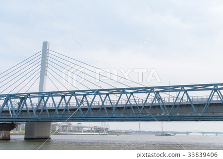 Kiyosa橋和Tozai線Arakawa Nakagawa橋 Kiyosa橋和Tozai線Arakawa Nakagawa橋 33839406