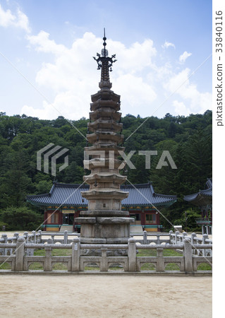 Pyeongchang Woljeong Temple Octagonal Stone Pagoda (National Treasure No. 48), Woljeongsa Temple, Odae Mountain, Pyeongchang County, Gangwon Province Pyeongchang Woljeong Temple Octagonal Stone Pagoda (National Treasure No. 48), Woljeongsa Temple, Odae Mountain, Pyeongchang County, Gangwon Province 33840116