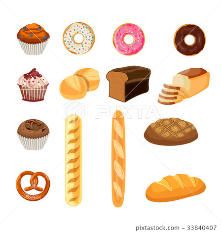 Set of bread food, 33840407