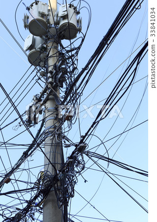 Electric wire, electric pole 33841034
