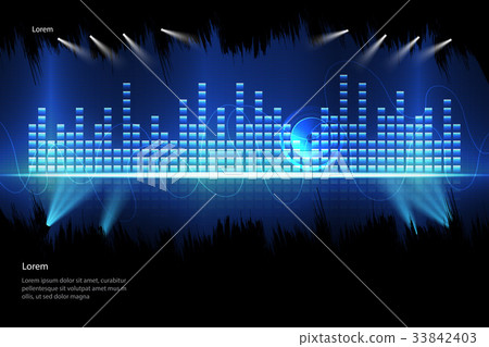 colorful Audio waveform with lighting 33842403