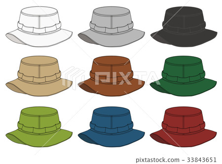 Safari hat illustration / color variation Safari hat illustration / color variation 33843651