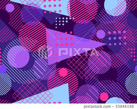 Memphis seamless pattern. Geometric elements  33848198