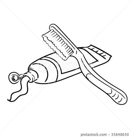 Hand drawn Toothbrush and Tooth Paste-Vector Hand drawn Toothbrush and Tooth Paste-Vector 33848630