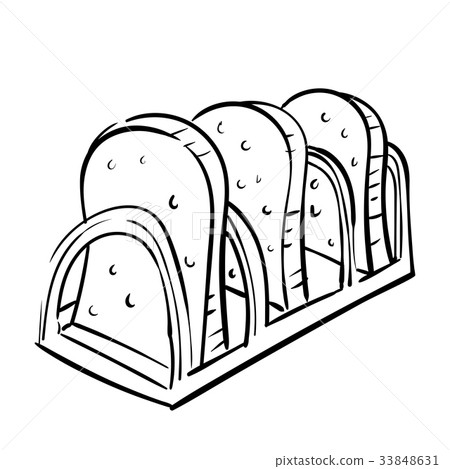 Hand drawnToasting Bread, vintage stlye-Vector  33848631