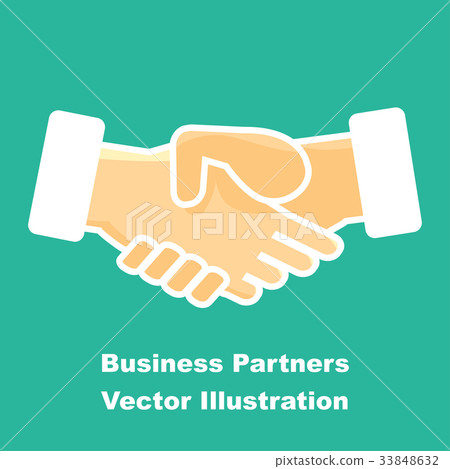 Hand Shake icon for Business style-Vector 33848632