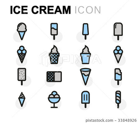 Vector flat ice cream icons set Vector flat ice cream icons set 33848926