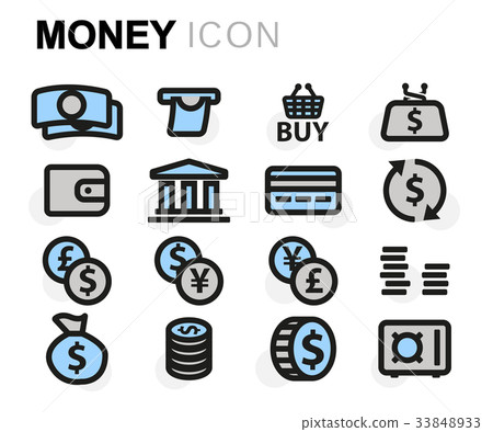 Vector flat money icons set Vector flat money icons set 33848933