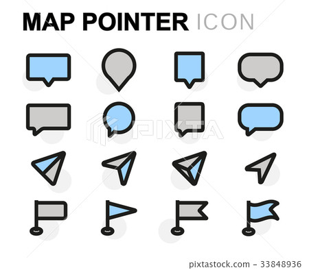 Vector flat map pointer icons set Vector flat map pointer icons set 33848936
