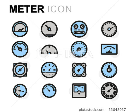 Vector flat meter icons set Vector flat meter icons set 33848937
