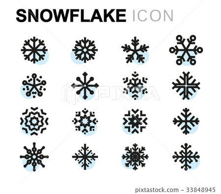Vector flat snowflake icons set Vector flat snowflake icons set 33848945