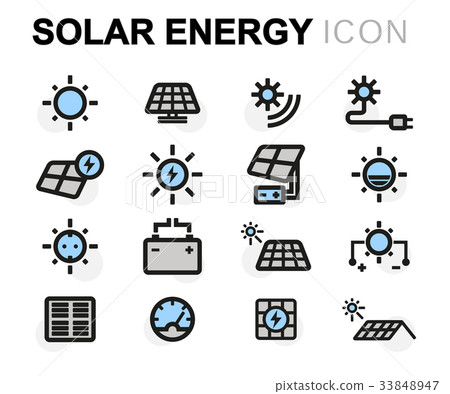 Vector flat solar energy icons set Vector flat solar energy icons set 33848947