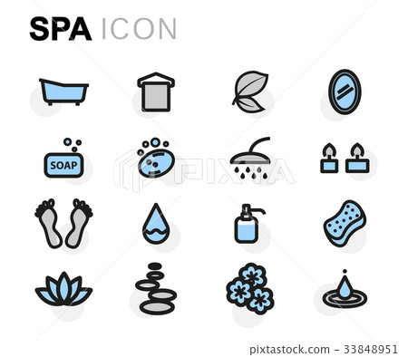Vector flat spa icons set Vector flat spa icons set 33848951