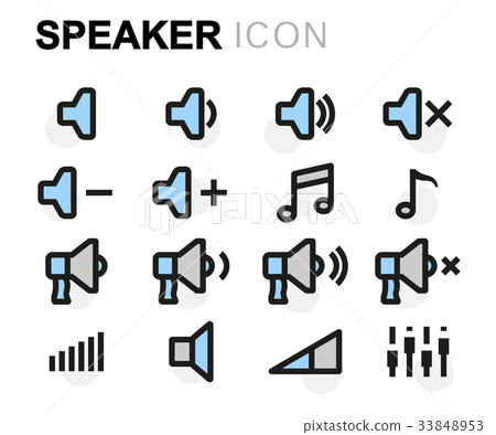 Vector flat speaker icons set Vector flat speaker icons set 33848953