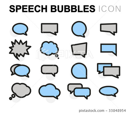 Vector flat speech bubbles icons set Vector flat speech bubbles icons set 33848954