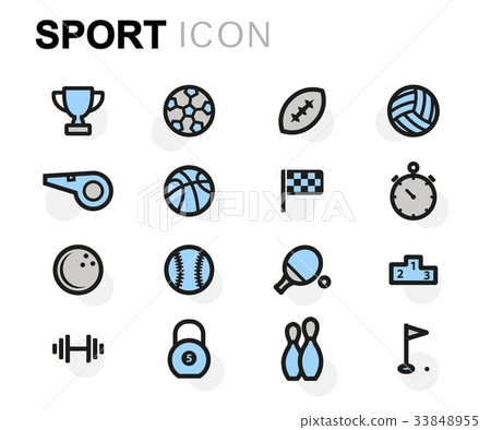 Vector flat sport icons set Vector flat sport icons set 33848955