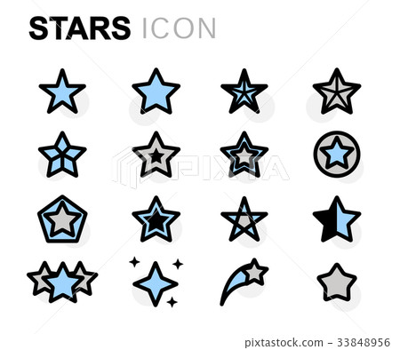 Vector flat stars icons set Vector flat stars icons set 33848956