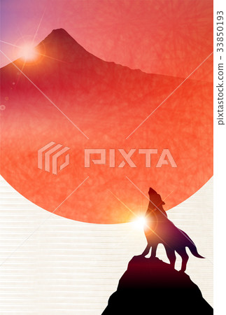 戌富士新年的卡片背景 戌富士新年的卡片背景 33850193