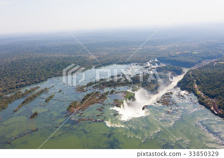 Iguazu falls helicopter view, Argentina 33850329