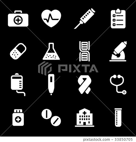 Vector white medical icons set Vector white medical icons set 33850705