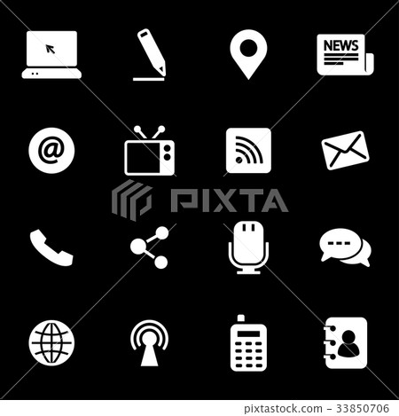 Vector white communication icons set Vector white communication icons set 33850706