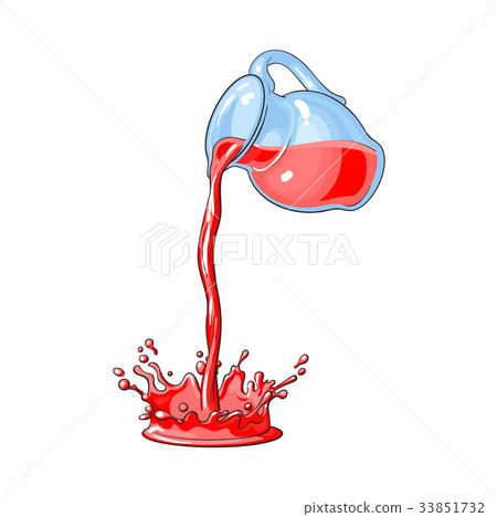 vector juice carafe with flowing juice isolated 33851732