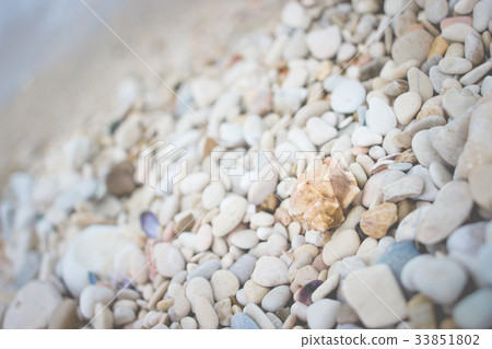 Stack of pebble stones on the beach 33851802