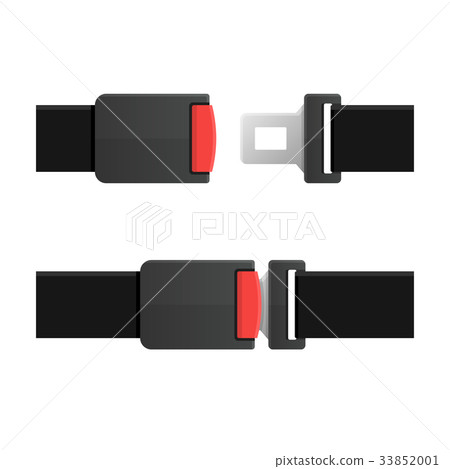 Seatbelt. Open and Closed Set. Vector 33852001