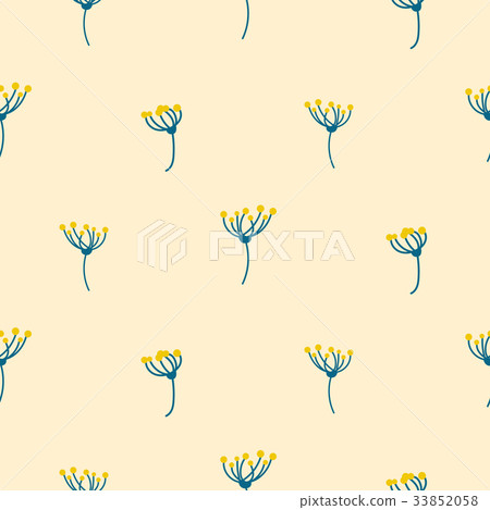 Dill crown flower abstract simple seamless pattern 33852058